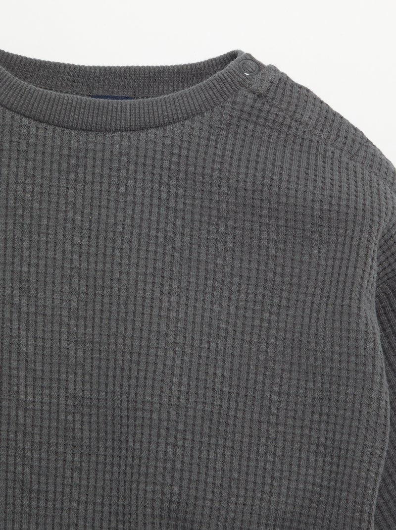 Conjunto de chándal de tejido gofrado - 2 piezas Gris - Kiabi