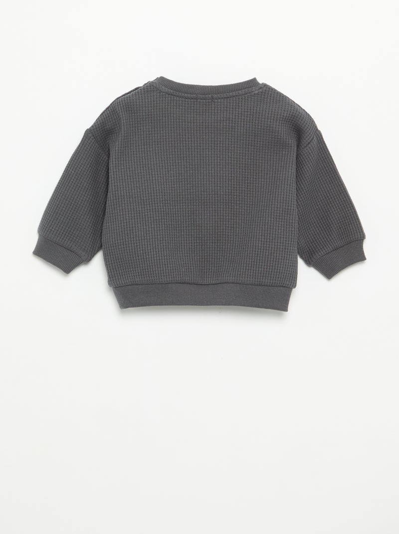 Conjunto de chándal de tejido gofrado - 2 piezas Gris - Kiabi