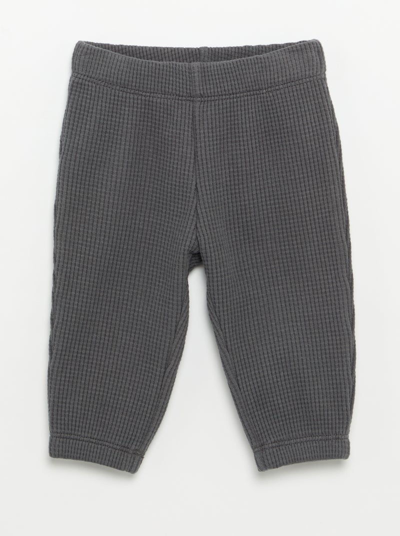 Conjunto de chándal de tejido gofrado - 2 piezas Gris - Kiabi