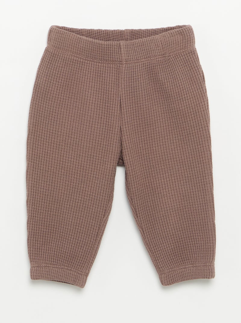 Conjunto de chándal de tejido gofrado - 2 piezas Marron - Kiabi