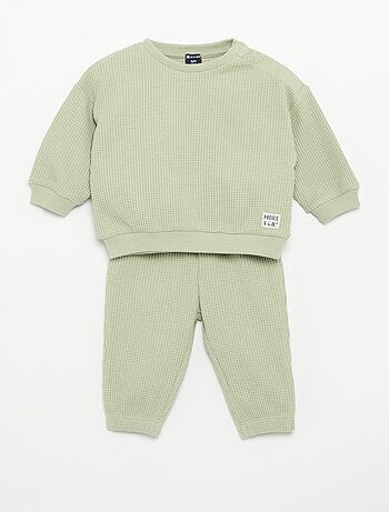 Conjunto de chándal de tejido gofrado - 2 piezas