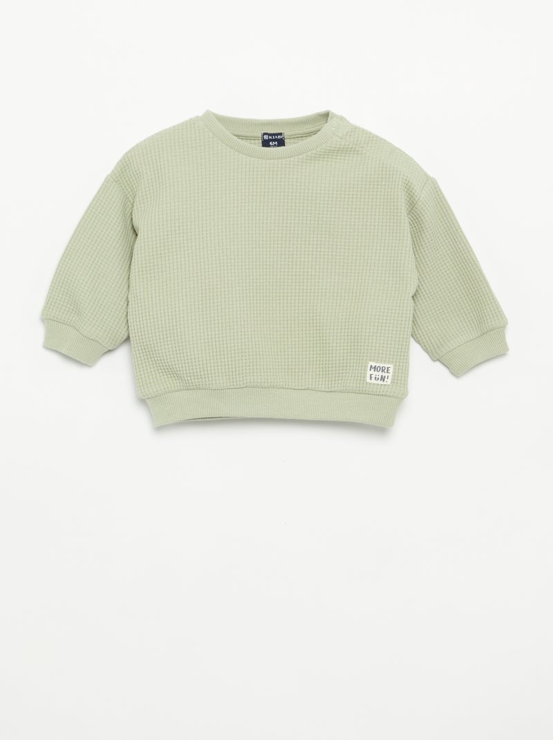 Conjunto de chándal de tejido gofrado - 2 piezas Verde - Kiabi