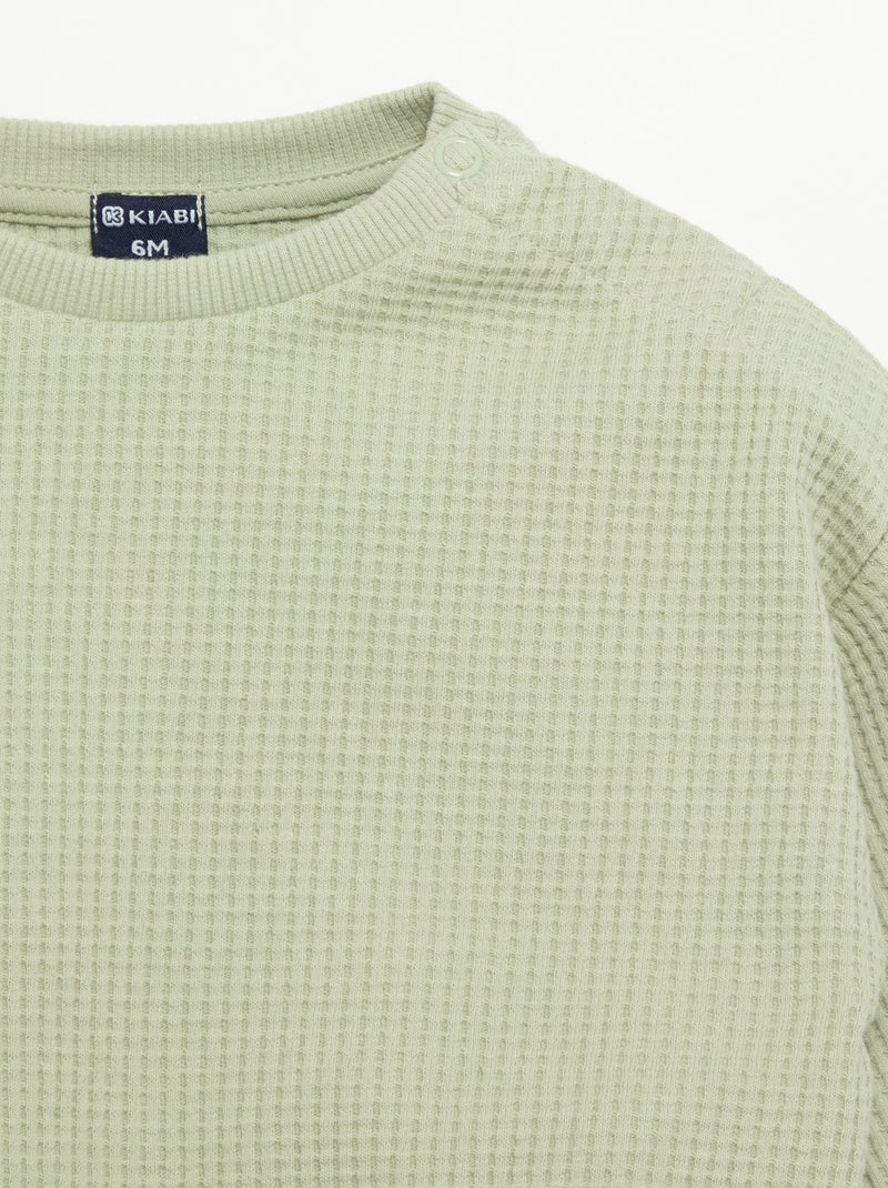 Conjunto de chándal de tejido gofrado - 2 piezas Verde - Kiabi