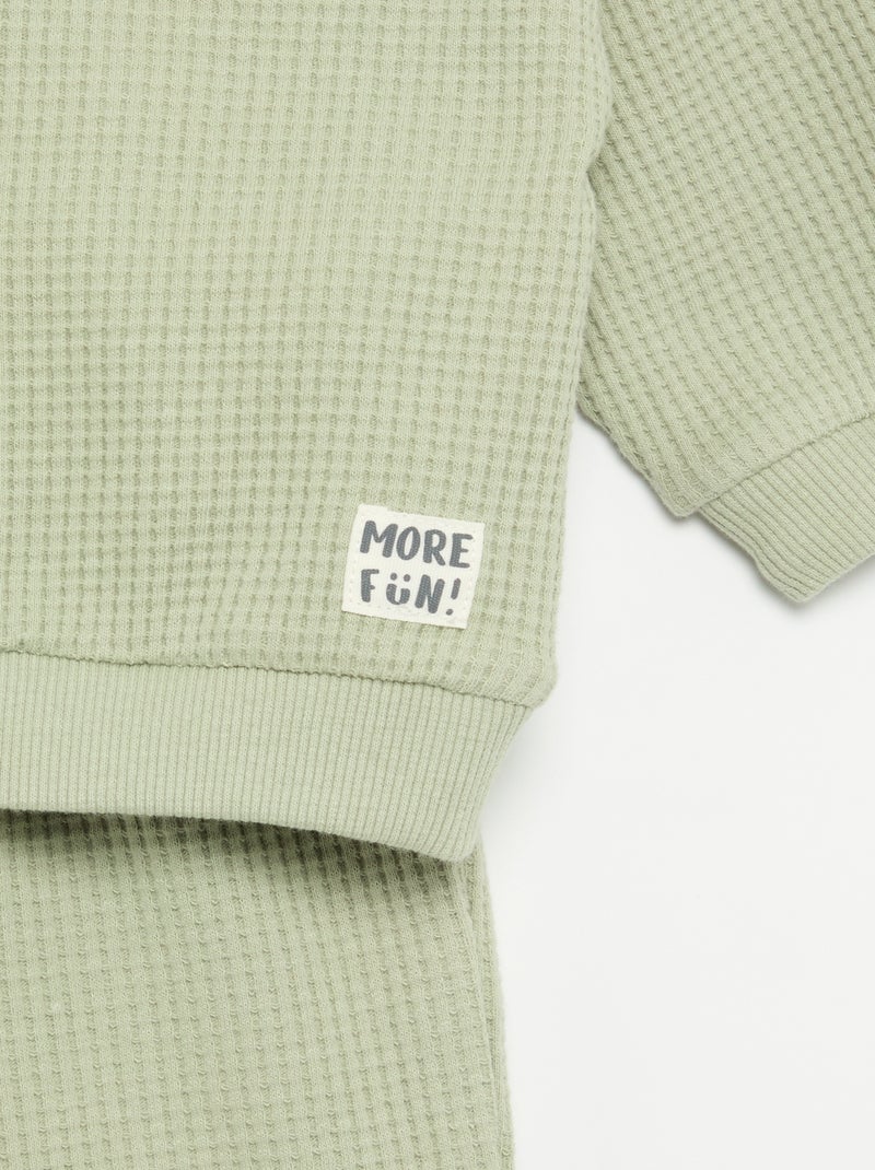 Conjunto de chándal de tejido gofrado - 2 piezas Verde - Kiabi