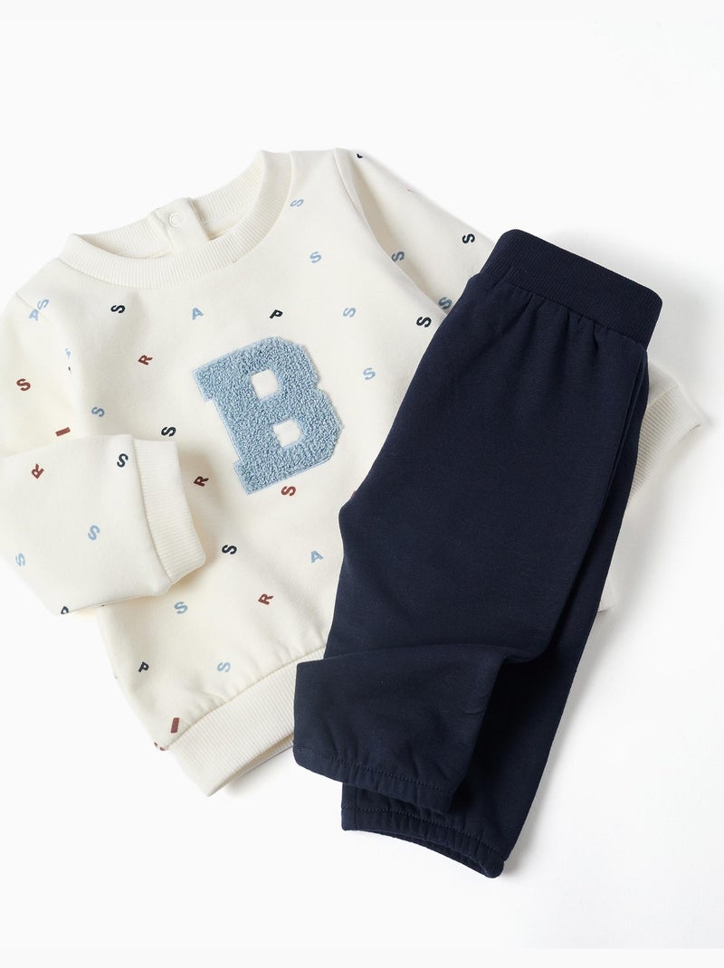 Conjunto de chándal perchado con bordado bouclé Blanco - Kiabi