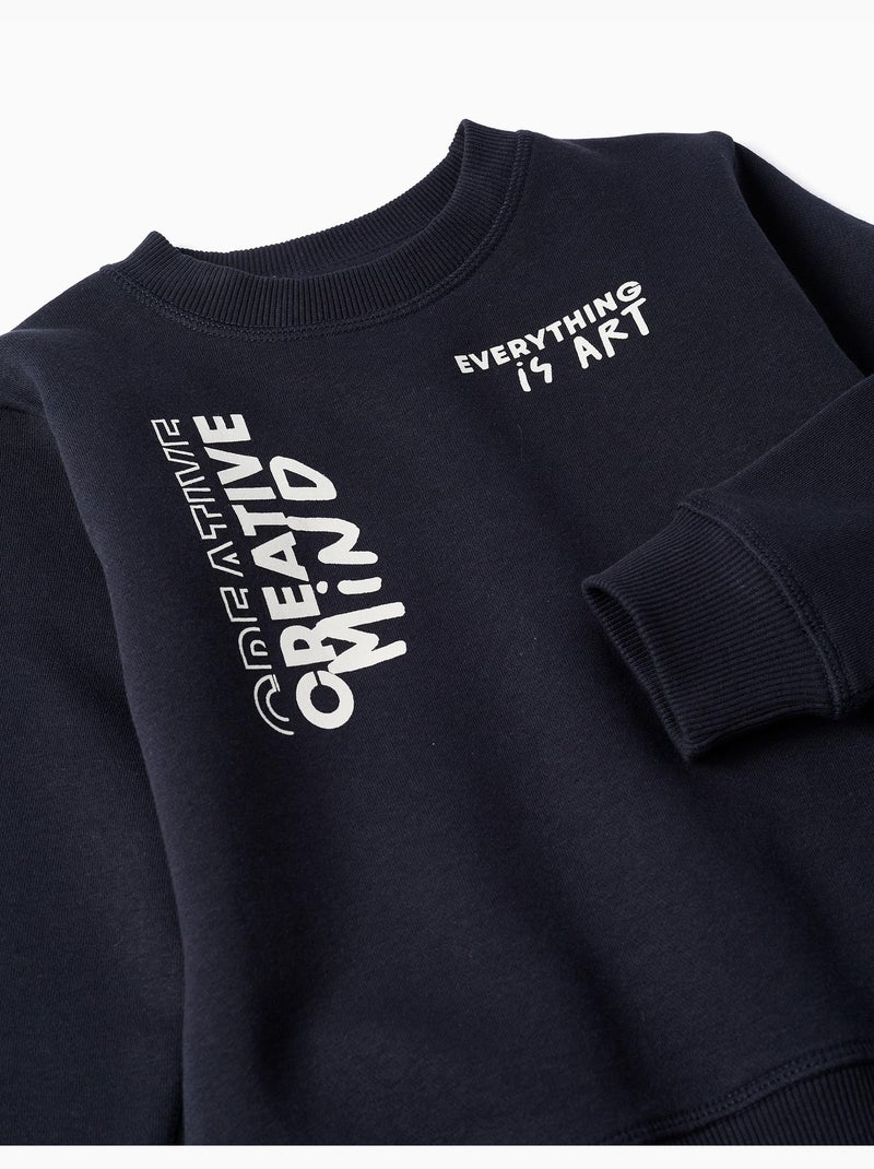 Conjunto de chándal perchado con estampado Creative Azul oscuro - Kiabi