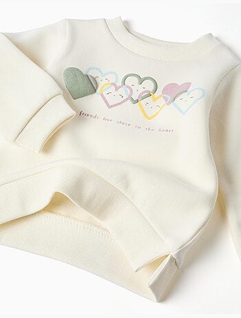 Conjunto de chándal perchado con estampado de corazón