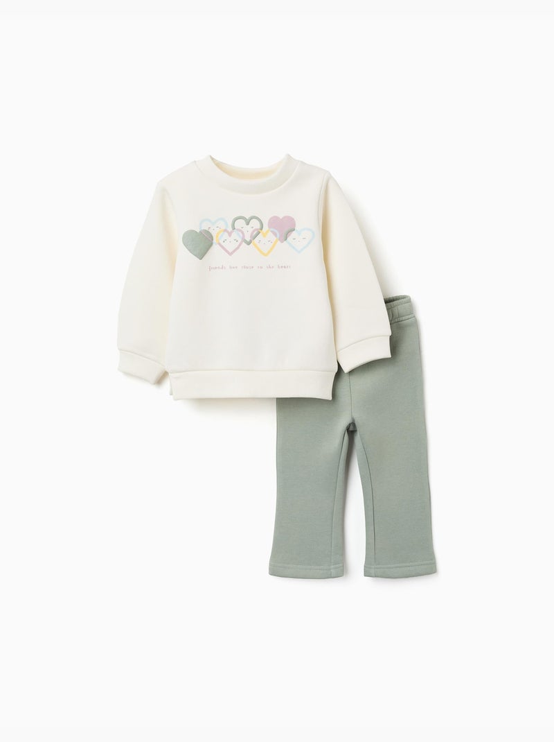 Conjunto de chándal perchado con estampado de corazón Blanco - Kiabi