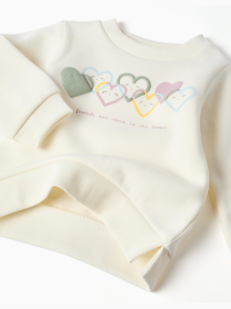 Conjunto de chándal perchado con estampado de corazón Blanco - Kiabi