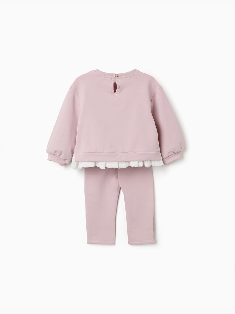Conjunto de chándal perchado con estampado de corazones y lunares Malva lila - Kiabi