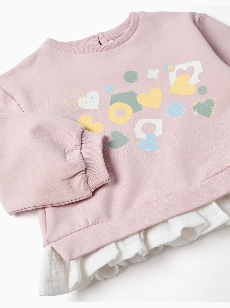 Conjunto de chándal perchado con estampado de corazones y lunares Malva lila - Kiabi