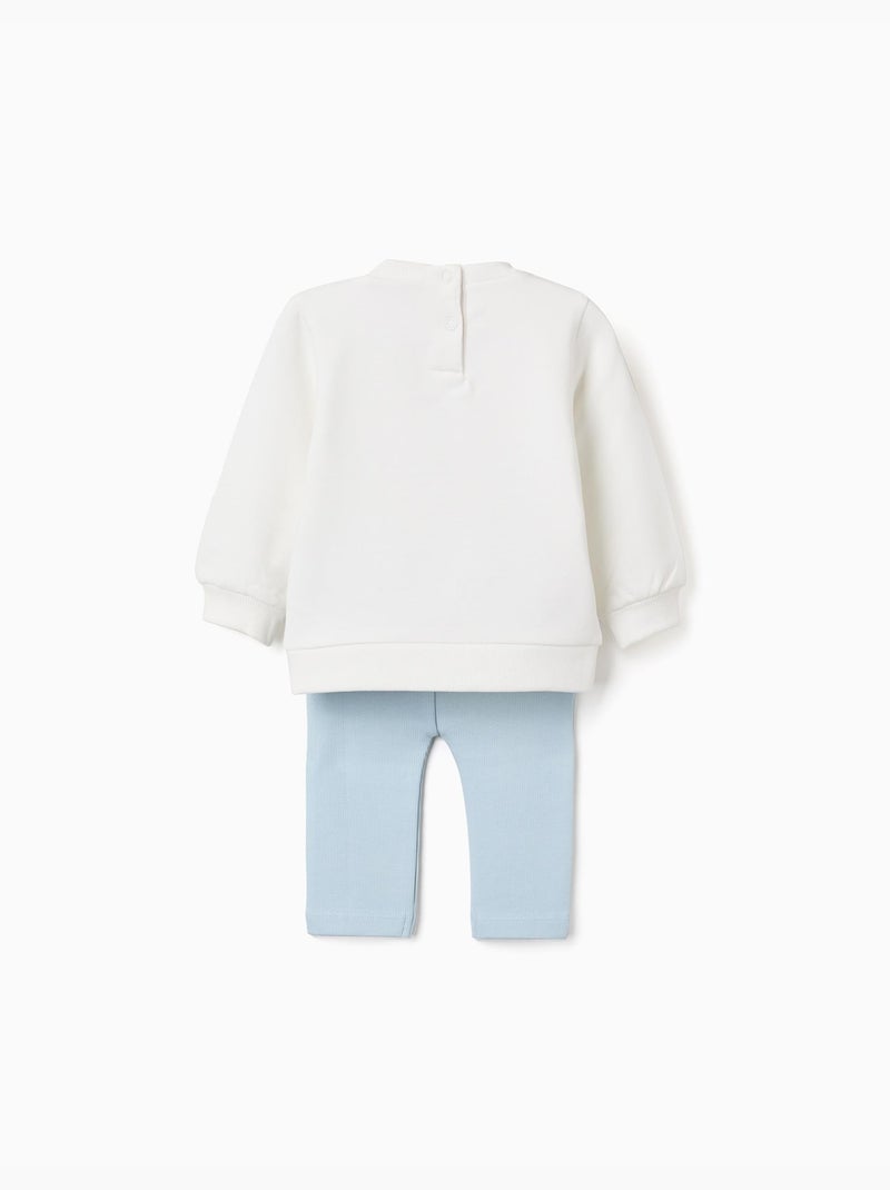 Conjunto de chándal perchado con estampado en relieve Azul claro - Kiabi