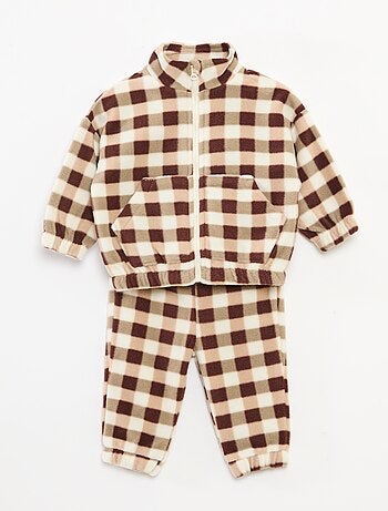 Conjunto de chándal polar chaqueta con cremallera + pantalón - 2 piezas