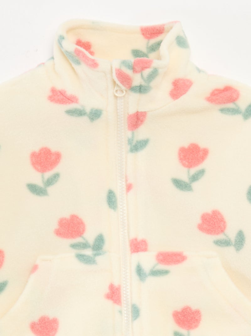 Conjunto de chándal polar chaqueta con cremallera + pantalón - 2 piezas Blanco - Kiabi