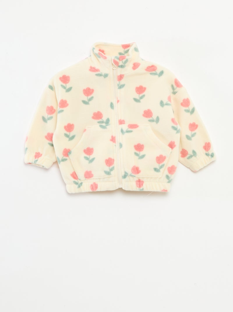 Conjunto de chándal polar chaqueta con cremallera + pantalón - 2 piezas Blanco - Kiabi