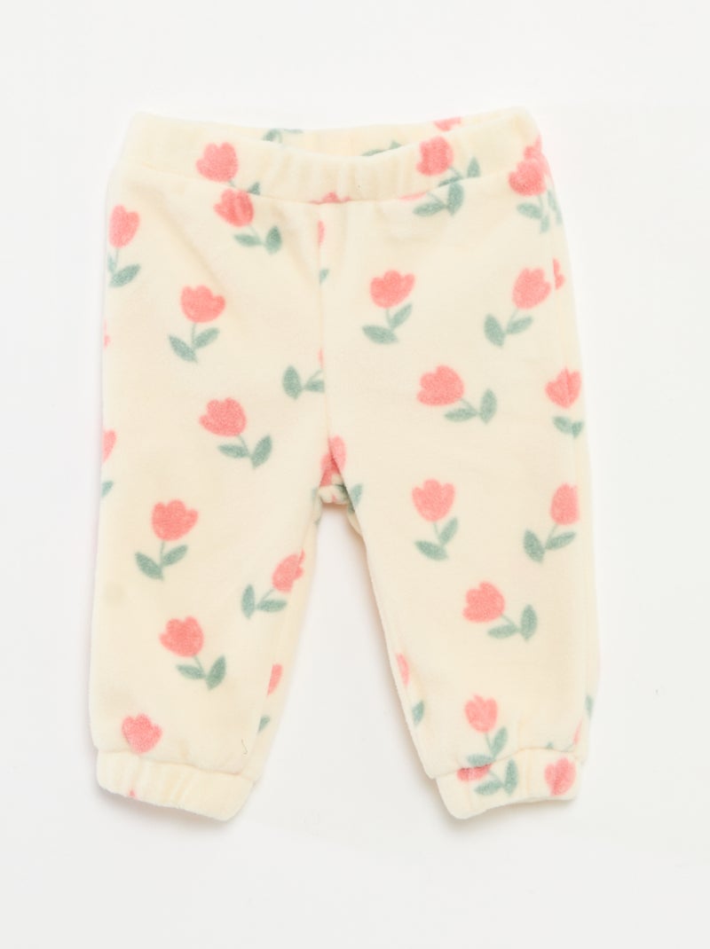 Conjunto de chándal polar chaqueta con cremallera + pantalón - 2 piezas Blanco - Kiabi