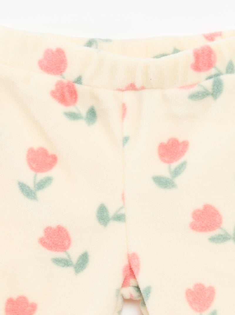 Conjunto de chándal polar chaqueta con cremallera + pantalón - 2 piezas Blanco - Kiabi