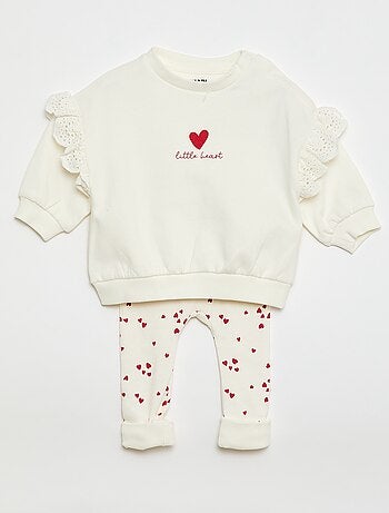 Conjunto de chándal sudadera con volante + pantalón - 2 piezas