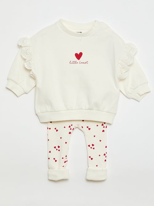 Conjunto de chándal sudadera con volante + pantalón - 2 piezas - Kiabi