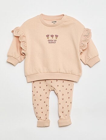 Conjunto de chándal sudadera con volante + pantalón - 2 piezas