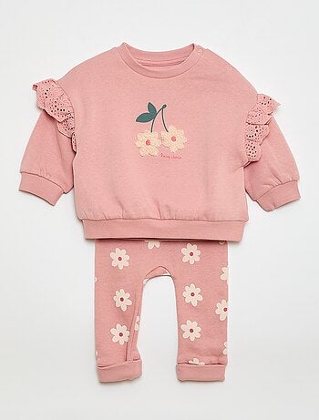 Conjunto de chándal sudadera con volante + pantalón - 2 piezas