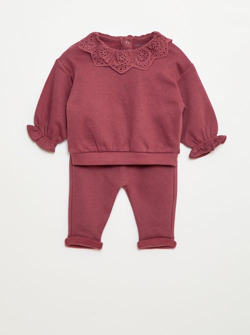 Conjunto de chándal + sudadera de felpa - 2 piezas - Kiabi
