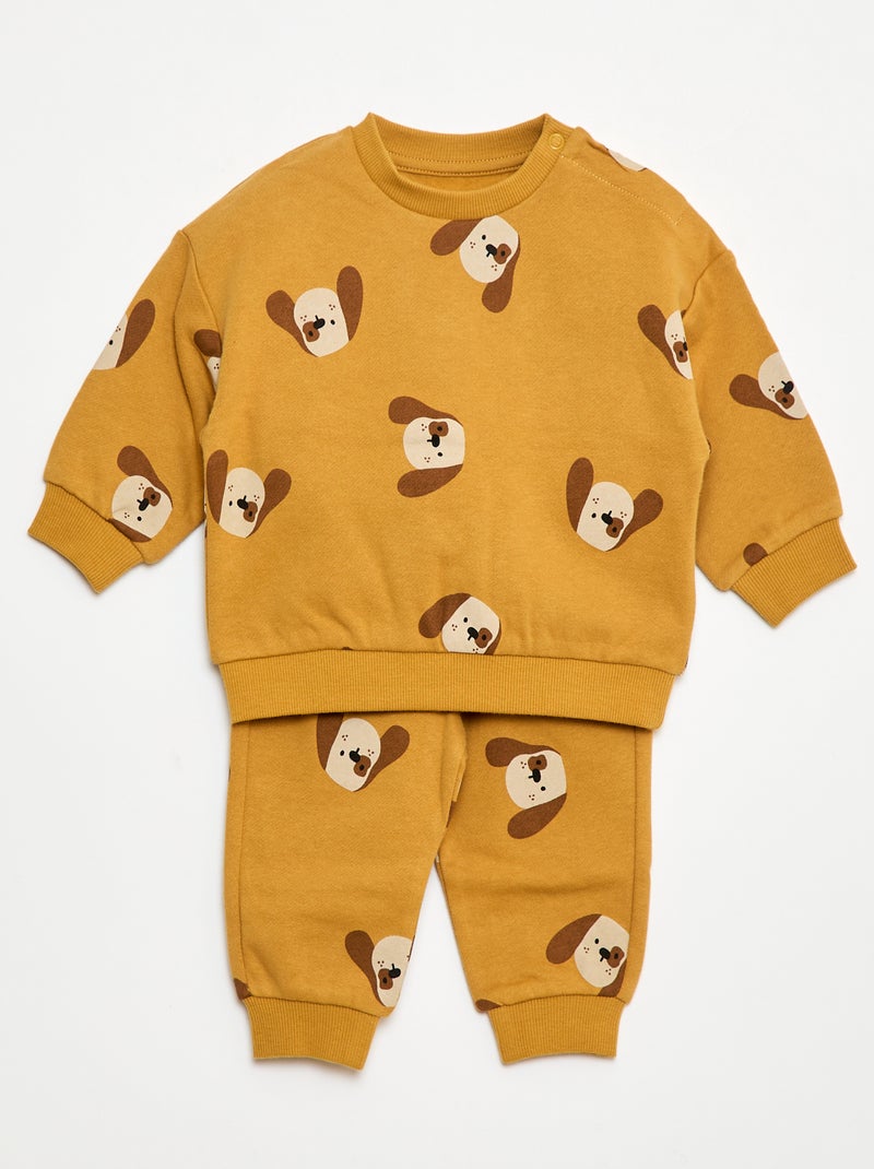 Conjunto de chándal sudadera + pantalón - 2 piezas Amarillo - Kiabi