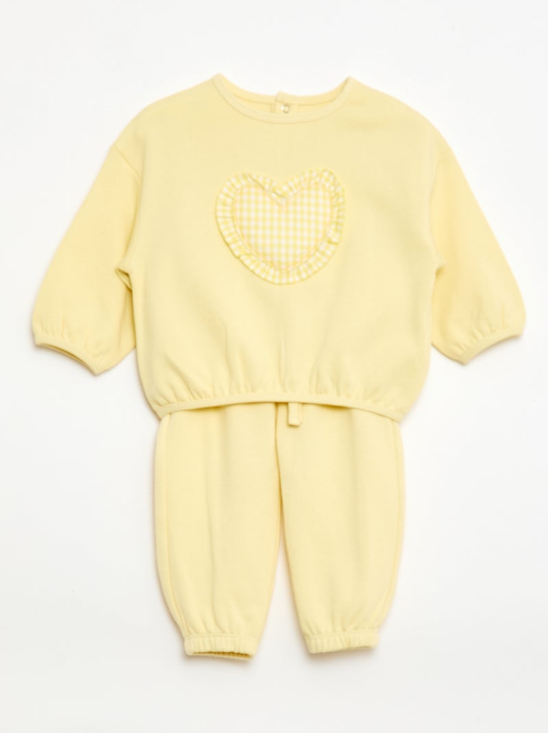 Conjunto de chándal sudadera + pantalón Amarillo - Kiabi