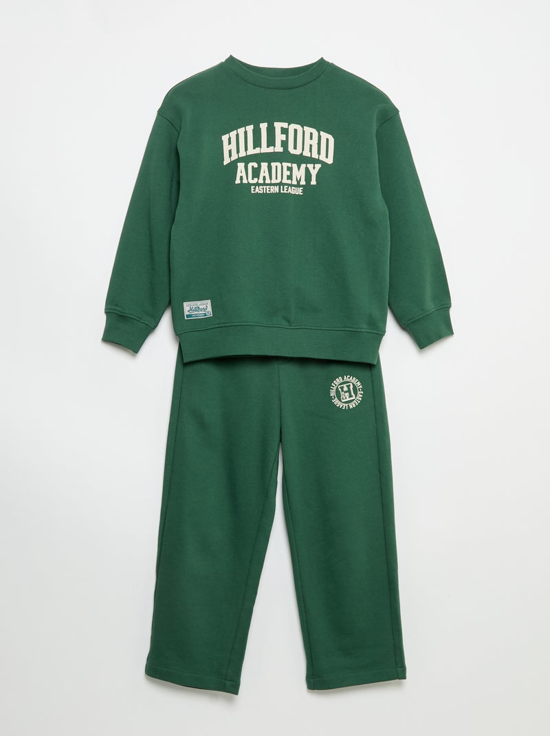 Conjunto de chándal: sudadera y pantalón - 2 piezas Verde - Kiabi