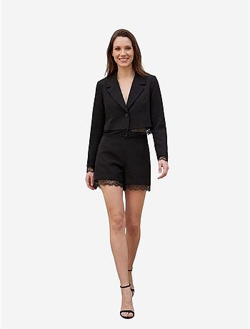 Conjunto de chaqueta corta y pantalón de pernera ancha my fashion
