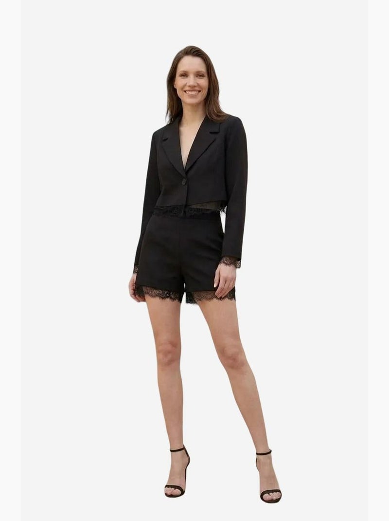 Conjunto de chaqueta corta y pantalón de pernera ancha my fashion Negro - Kiabi