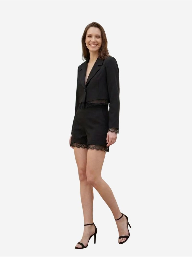 Conjunto de chaqueta corta y pantalón de pernera ancha my fashion Negro - Kiabi