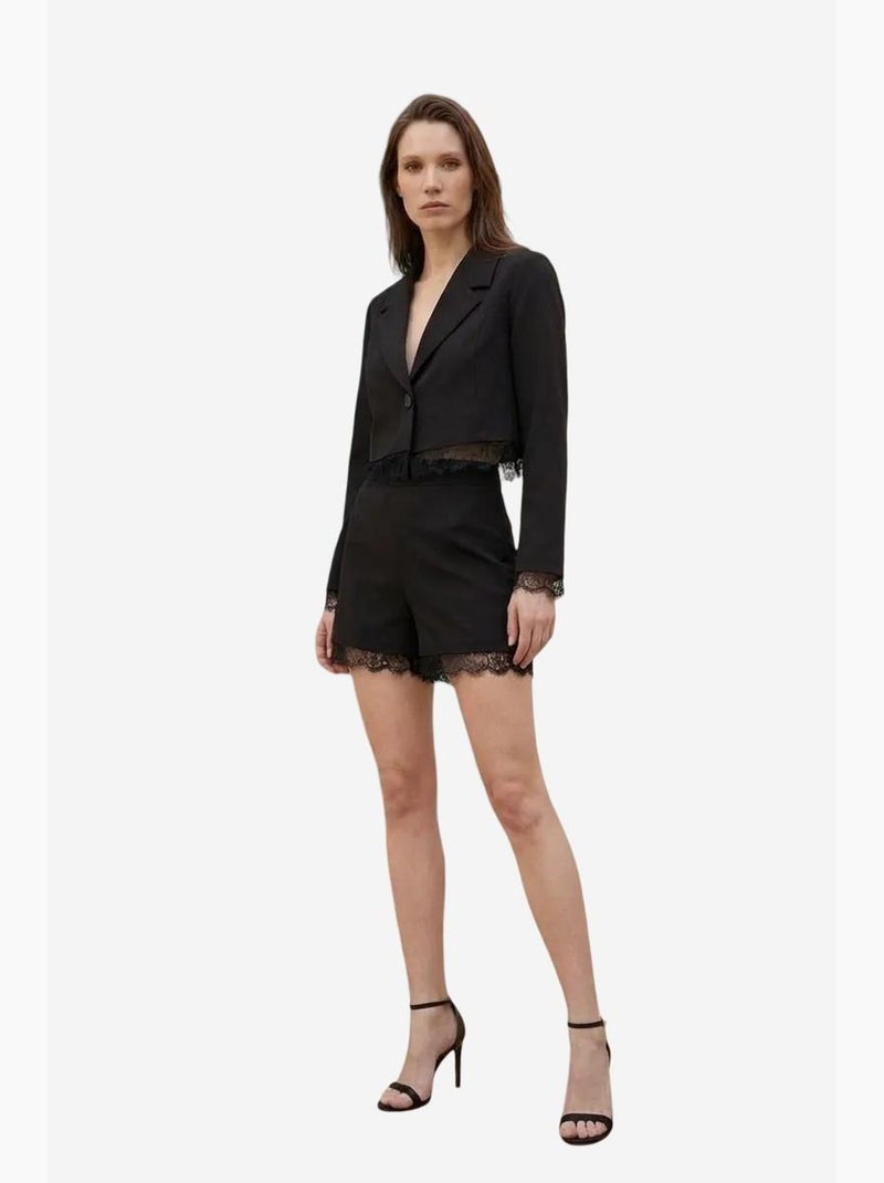 Conjunto de chaqueta corta y pantalón de pernera ancha my fashion Negro - Kiabi