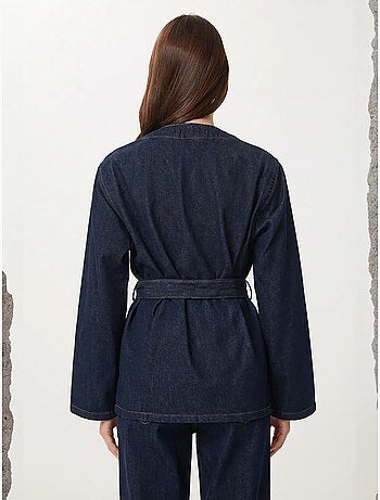 Conjunto de chaqueta de gabardina de algodón y pantalón de pernera ancha istanbul