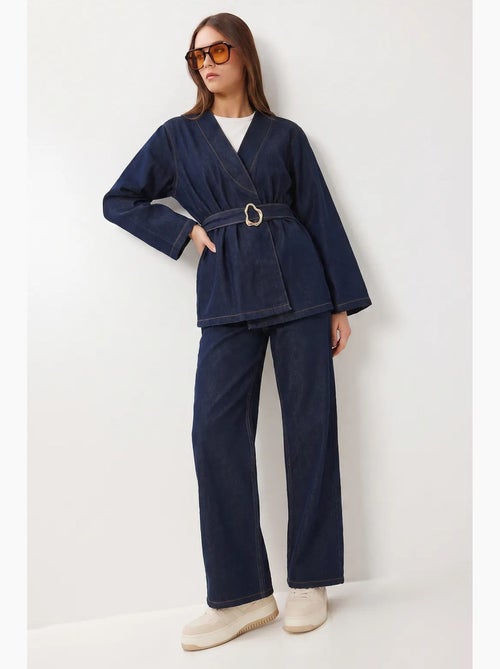 Conjunto de chaqueta de gabardina de algodón y pantalón de pernera ancha istanbul - Kiabi