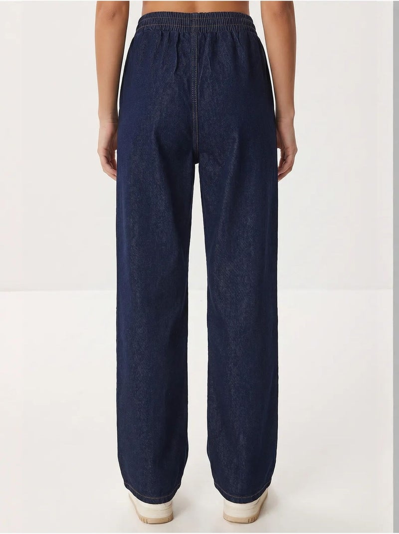 Conjunto de chaqueta de gabardina de algodón y pantalón de pernera ancha istanbul Azul marino - Kiabi