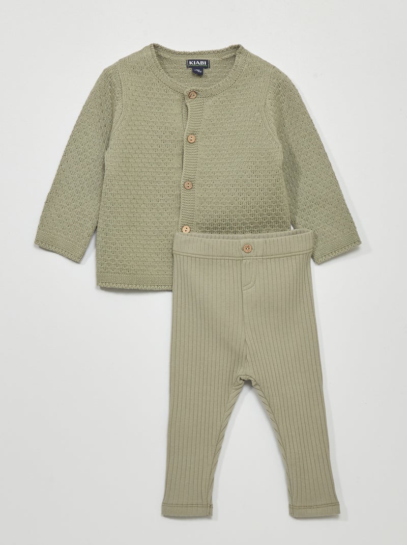 Conjunto de chaqueta + legging - 2 piezas gris - Kiabi