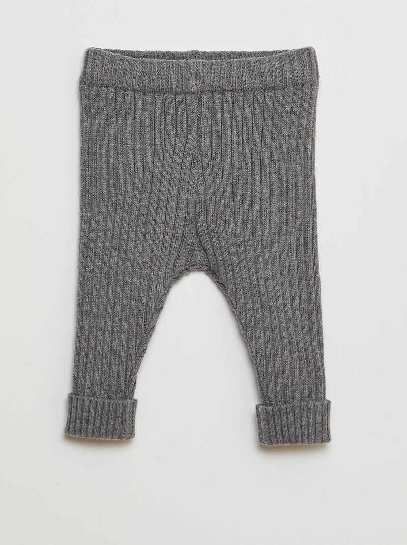 Conjunto de chaqueta + legging de canalé - 2 piezas GRIS - Kiabi