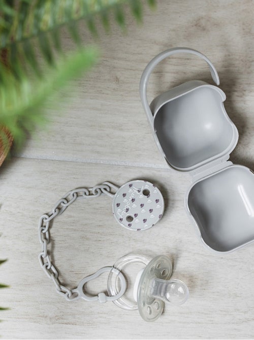 Conjunto de chupetes anatómicos de silicona Thermobaby Savane con pinza y estuche - Kiabi