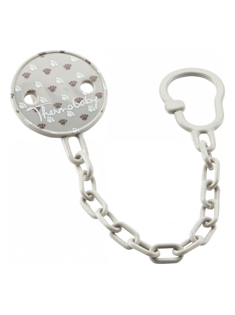 Conjunto de chupetes anatómicos de silicona Thermobaby Savane con pinza y estuche Beige gris - Kiabi