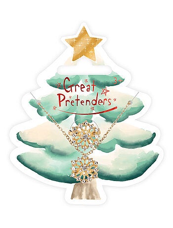 Conjunto de collar y anillo con pedrería en forma de copo de nieve | Great Pretenders