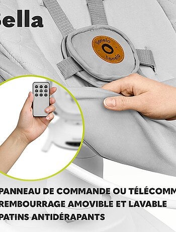 Columpio eléctrico LIONELO Bella 360° - Ligero - 12 melodías - 6 modos - Control remoto