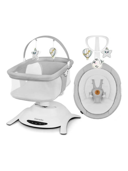 Conjunto de columpio eléctrico y cuna LIONELO Bella 360° - 12 melodías - 6 modos - Control remoto - Kiabi