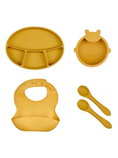 Conjunto de comida en silicona Thermobaby con plato con ventosa + babero - Kiabi