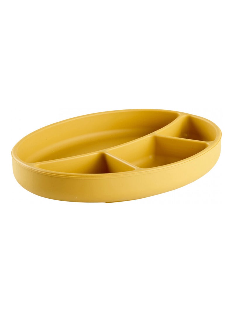 Conjunto de comida en silicona Thermobaby con plato con ventosa + babero Amarillo - Kiabi