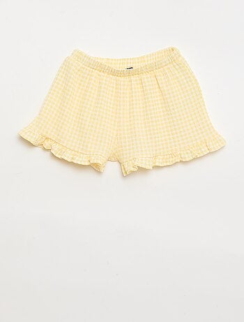 Conjunto de cuadros Vichy: Pantalón corto + camiseta de tirantes - 2 piezas