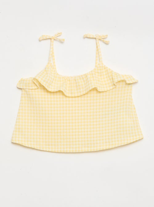 Conjunto de cuadros Vichy: Pantalón corto + camiseta de tirantes - 2 piezas - Kiabi