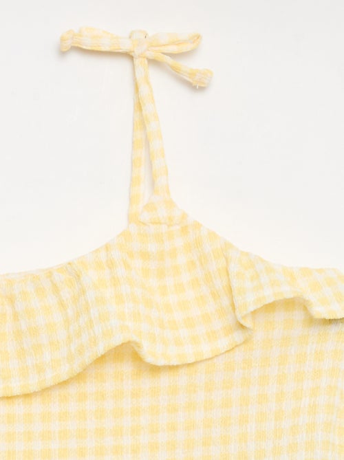 Conjunto de cuadros Vichy: Pantalón corto + camiseta de tirantes - 2 piezas - Kiabi