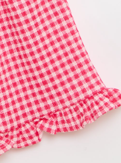 Conjunto de cuadros Vichy: Pantalón corto + camiseta de tirantes - 2 piezas - Kiabi