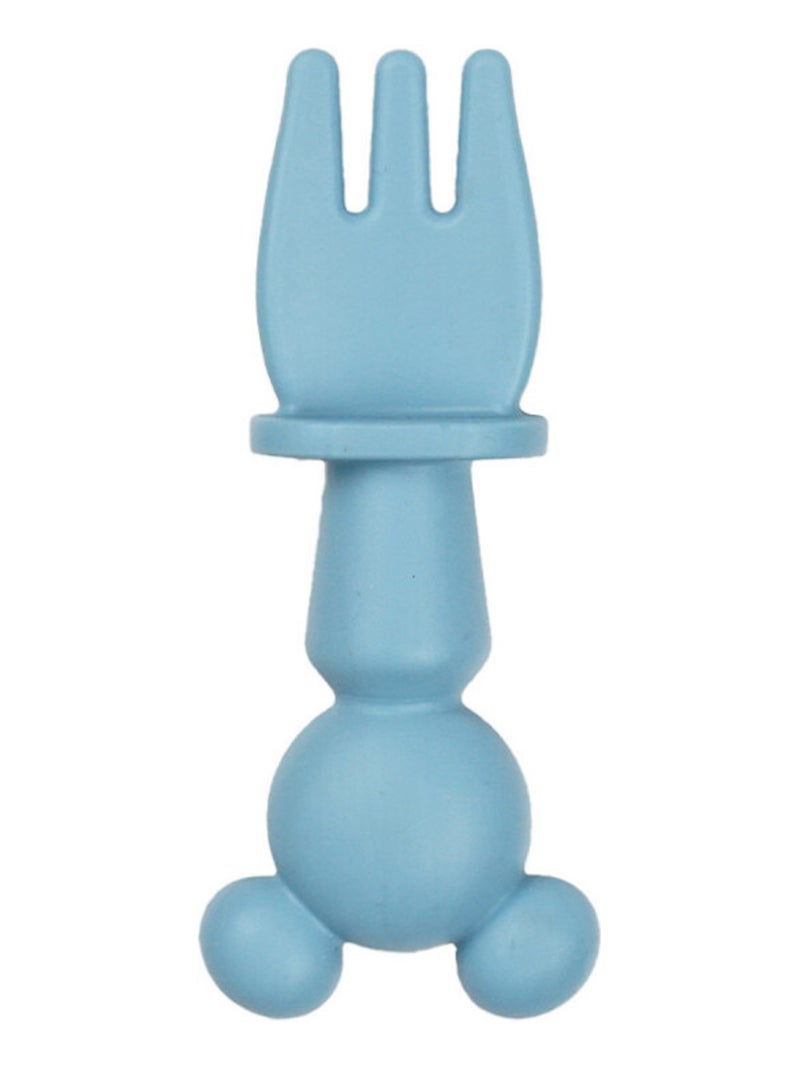 Conjunto de cubiertos de silicona Disney Baby Mickey, Thermobaby 2 piezas Azul - Kiabi